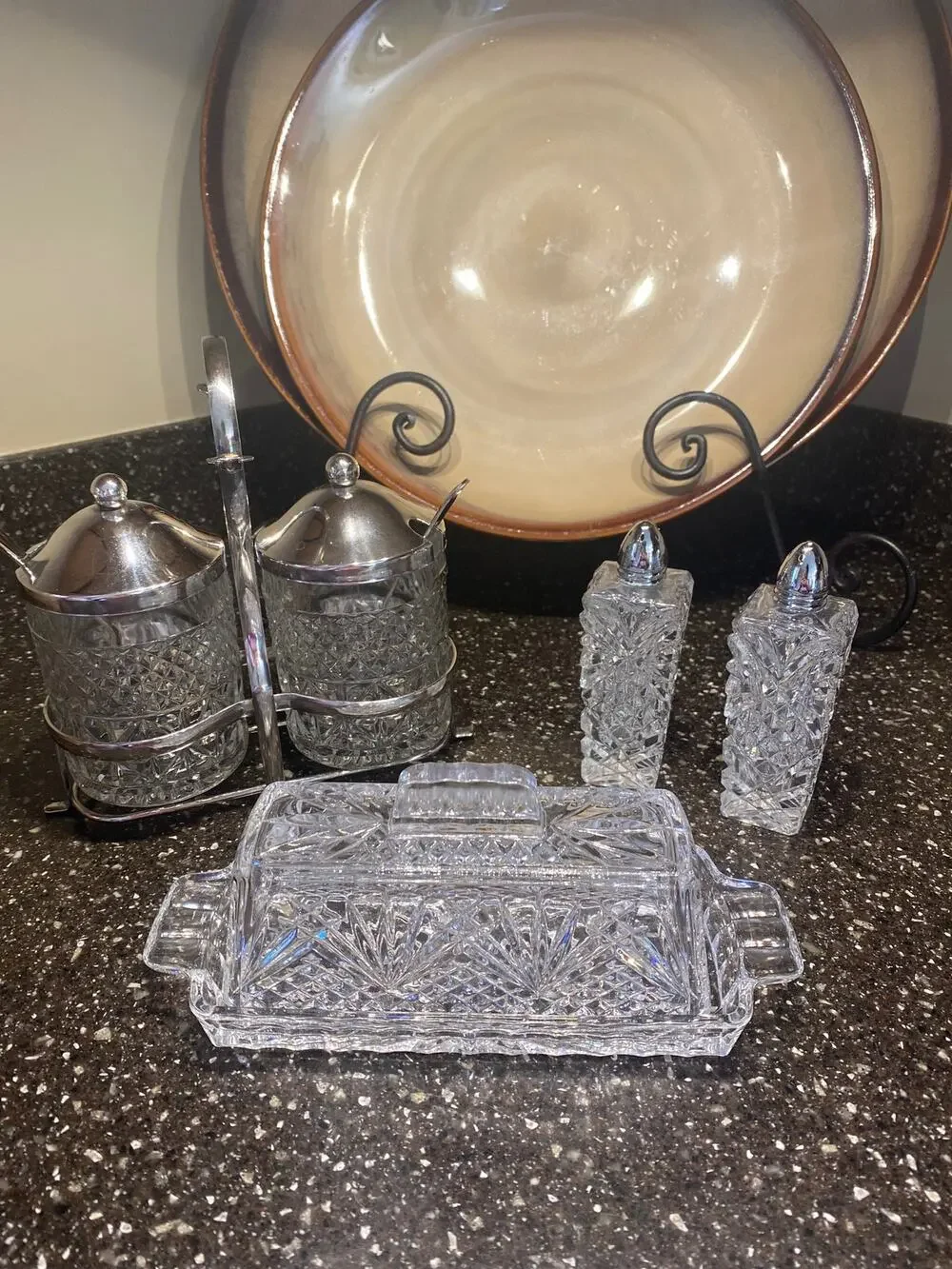 Vintage Crystal serving set